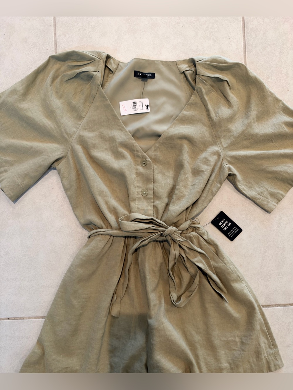 NWT Express Women's Sage green romper Sz S